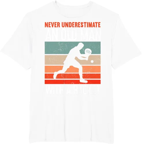 Vista 10 de Camiseta divertida de pádel "Never Underestimate An Old Man With A Racket, Negro