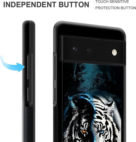 Vista 1857 de Compatible con Google Pixel 4A 5G Mobile Case Creative Acrylic Panel trasero Silicona Protección Grip especialmente diseñado para Google Pixel 4A 5G