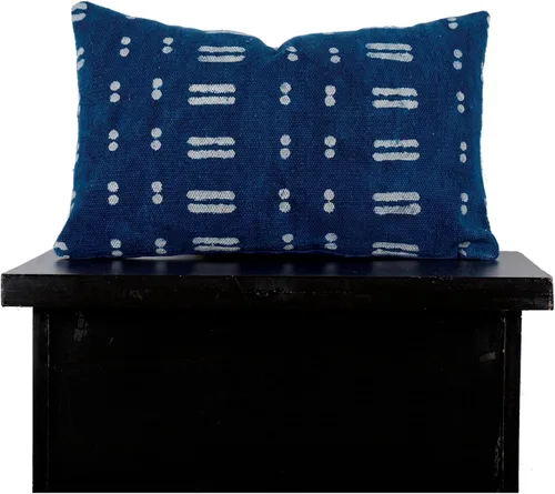 Vista 14 de Trade Star Mudcloth - Funda de cojín decorativa para lumbar, 100% algodón, color índigo, estilo granja, funda de almohada gruesa, estilo bohemio