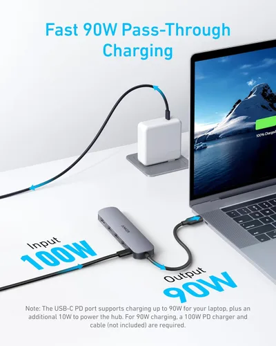 Vista 4 de Anker Hub USB-C, concentrador USB 5 en 1 para portátiles, adaptador