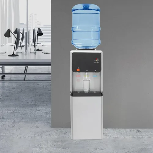 Vista 2 de Dispensador de agua fría y caliente de carga superior, dispensador de enfriador de agua para botellas de 3 o 5 galones, máquina de agua con bloqueo