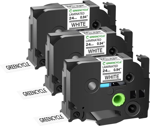 Vista 14 de GREENCYCLE Compatible para cinta de etiqueta Brother P-Touch TZe-111 TZe-211 TZe-315 6mm 0.23" laminada TZe TZ 1/4 pulgada negra sobre claro/blanco