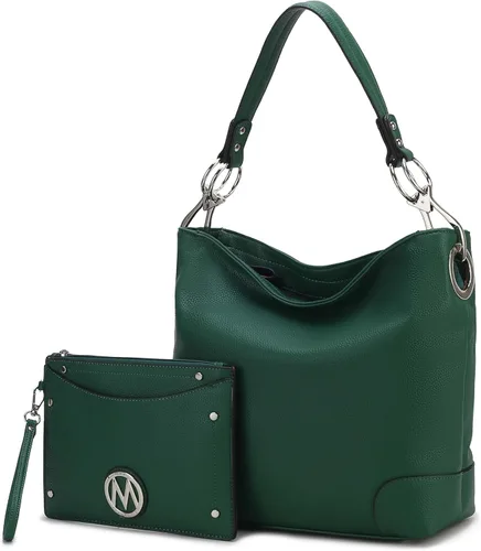 Vista 26 de MKF Collection Mia K - Bolso Hobo para mujer, de piel vegana, bolso de hombro holgado, bolso con asa superior