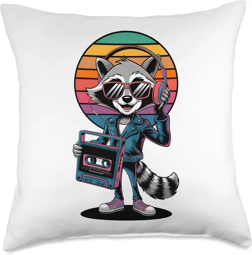 Vista 4 de Walkman of the 80s, Retro Vintage Music Outfit Throw Pillow