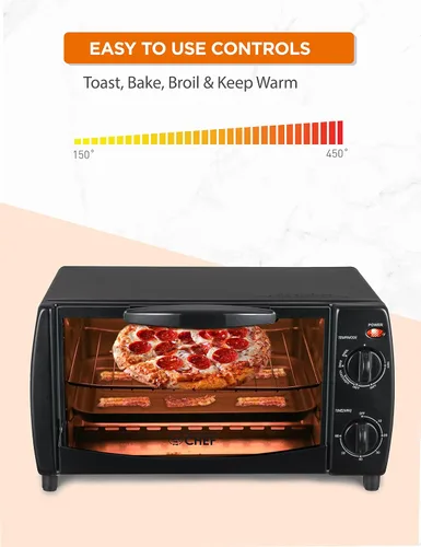 Vista 3 de Commercial Chef Horno tostador mecánico de 4 rebanadas de 10 litros