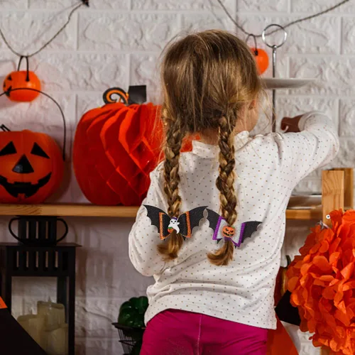 Vista 3 de 4 lazos para el pelo de Halloween, pinzas para el pelo de araña fantasma brillante para niñas, lazos de araña para mujer, horquillas de calabaza