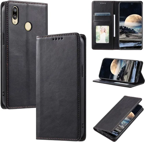 Vista 50 de Funda de cuero compatible con Google Pixel 7, compatible con Google Pixel 7 5G GVU6C GQML3 Flip Folio PU Funda de cuero negro