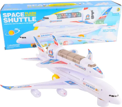 Vista 7 de Liberty Imports Transbordador espacial eléctrico de avión transportador de juguete de acción para niños Bump and Go - Modelo grande Jumbo Jet