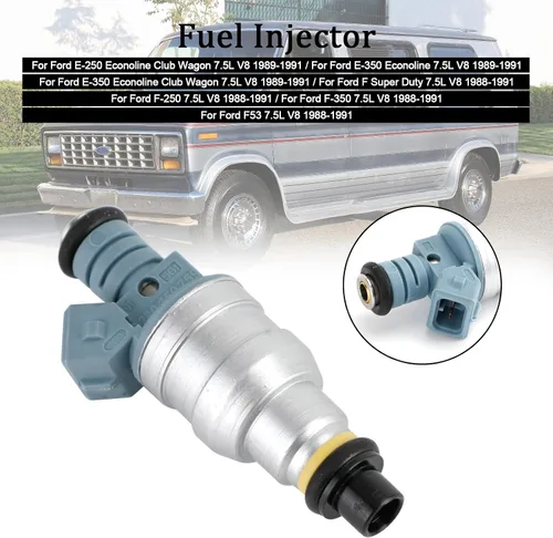 Vista 4 de 1 inyector de combustible - Ford E-Series 7.5L V8, Super Duty, 1988-1991