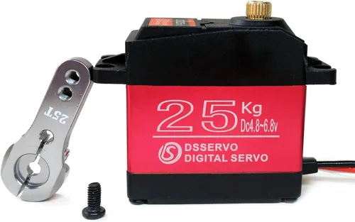 Vista 11 de Servo digital RC de 25 kg de alto par, alta velocidad, engranaje metálico completo, resistente al agua, ángulo de control de 180 grados