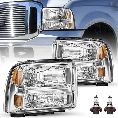 Vista 6 de SOCKIR - Juego de faros compatibles con Ford F250 F350 F450 F550 Super Duty 2005-2007 / 2005 Ford Excursion lado del conductor y del pasajero
