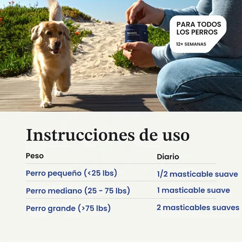 Vista 5 de PetLab Co. Masticables para el cuidado de las articulaciones para perros, 30 masticables suaves, paquete de 2, cerdo