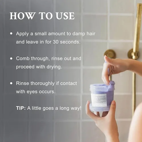 Vista 2 de Davines LOVE - Máscara instantánea suavizante, acción antiencrespamiento de acción rápida para cabello ondulado, rebelde y grueso, suaviza
