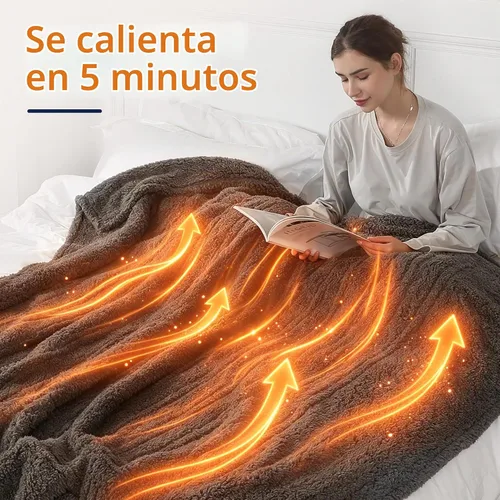 Vista 3 de ESTINGO Manta térmica, manta eléctrica de calentamiento rápido de 50 x 60 A-gris oscuro