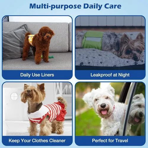 Vista 7 de Forros desechables para pañales para perros, almohadillas elevadoras para perros machos y hembras, insertos de pañales para perros que se adaptan a