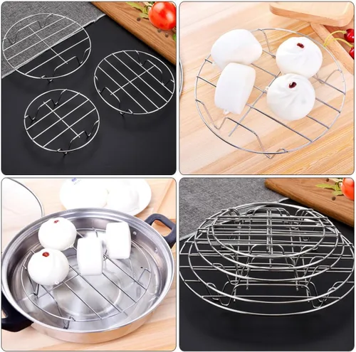 Vista 5 de Stainless Steel Steamer Rack with Feet for Pots and Food