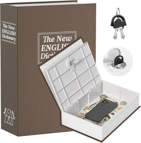 Vista 12 de Caja de ahorro de dinero para adultos, alcancía de libro con cerradura y llave seguras, caja de seguridad secreta de diccionario de 9.45 x 6.1 x