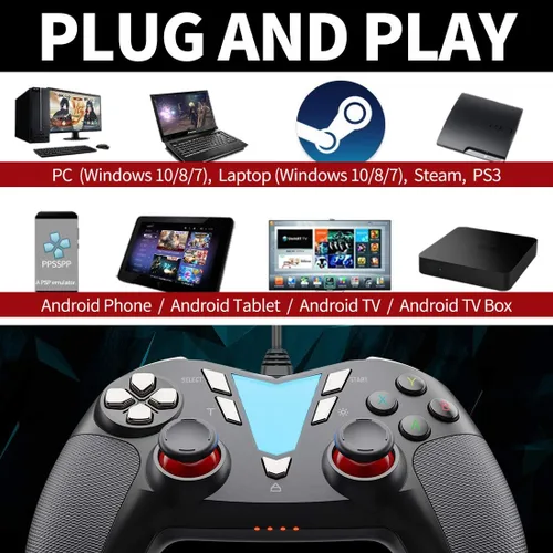Vista 2 de IFYOO One Pro - Controlador de juegos de vapor para PC, mando de videojuegos USB con cable compatible con computadoraportátil (Windows 1087XP)