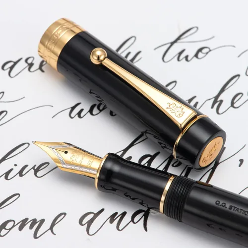 Vista 7 de Jinhao 100 - Pluma estilográfica de estilo clásico en celuloide, instrumento de escritura suave con punta #6, juego de pluma con convertidor