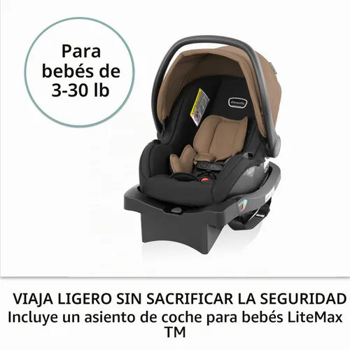 Vista 3 de Evenflo Otto+ Travel System w/LiteMax - Asiento infantil para gatos Lightweight, One Hand Gravity Fold, Rear-Facing Mode 3-30lbs, Stroller use up