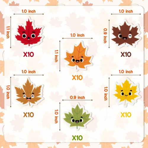 Vista 2 de Yopyame 60 piezas de miniborradores de hojas de otoño para niños, surtidos a granel, novedad, hoja de arce, borrador de lápiz, lindos borradores