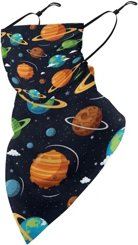 Vista 24 de Bufanda de protección solar UV, bufanda triangular reutilizable con lazo para las orejas