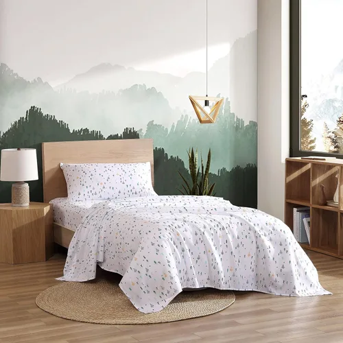Vista 12 de Eddie Bauer Kids - Juego de sábanas Queen con sábana bajera elástica y fundas de almohada Soft Fabric, Fully Elastic Fitted Sheet, Deep Pocket