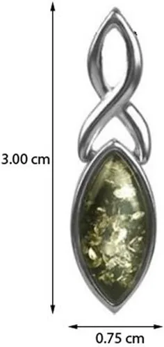 Vista 4 de Ian and Valeri Co. Collar con colgante celta de plata esterlina ámbar verde de 18 pulgadas, Ámbar, Ámbar