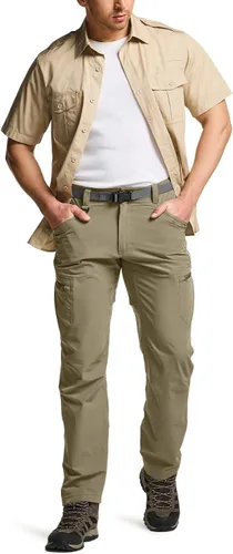 Vista 4 de CQR - Pantalones tácticos para hombre Quick Dry, resistentes al agua, pantalones de trabajo ligeros elásticos, para senderismo y actividades al aire