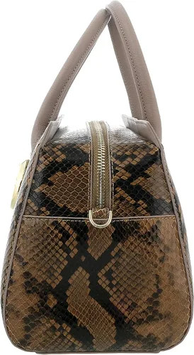 Vista 3 de ROBERTO CAVALLI Class Taupe Snakeskin - Bolso grande Millie Deluxe para mujer gris topo