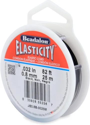 Vista 40 de Beadalon - Cordón elástico para joyería (0,5 mm, 5 m), color negro