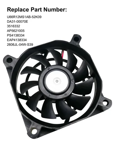 Vista 3 de Repuesto del motor del ventilador de la máquina de hielo DA31-00070E U66R12MS1AB-52K09 para refrigerador Samsung ClimaTek, reemplazo 3516332