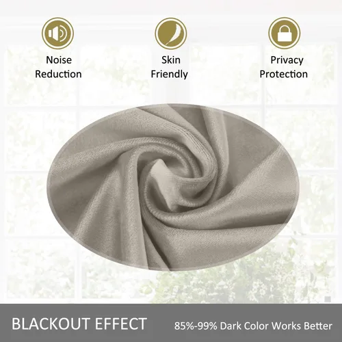 Vista 38 de cololeaf Panel de cortinas opacas de terciopelo con forro para cine en casa, cortina de ganchos planos para barra transversal o pista, 100 pulgadas