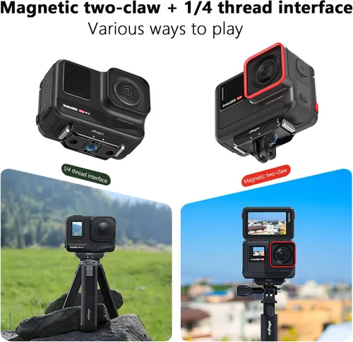 Vista 3 de Soporte magnético de metal compatible con adaptador de liberación rápida Insta360 X4 Air/X5/Ace Pro 2/Ace Pro