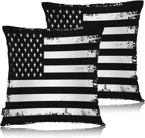 Vista 12 de Swono Juego de 2 fundas de almohada decorativas para el hogar de 18 x 18 pulgadas, diseño abstracto de color negro y amarillo, para sala de estar