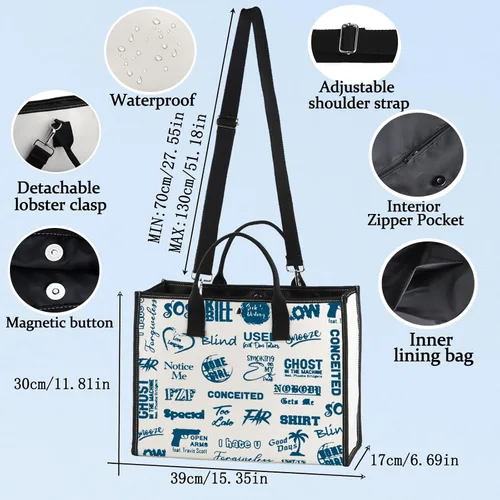 Vista 5 de BWWKTOP Bolsa de lona para álbum de cantante, para fanáticos del cantante, álbum de música, bolsa de mano para mujer