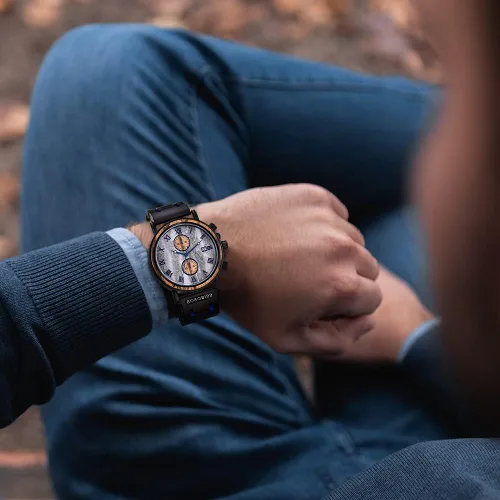 Vista 2 de 2win Relojes de madera grabados, regalos personalizados para hombres, marido, novio, mi hombre, prometido, padrino de boda, cumpleaños, Navidad