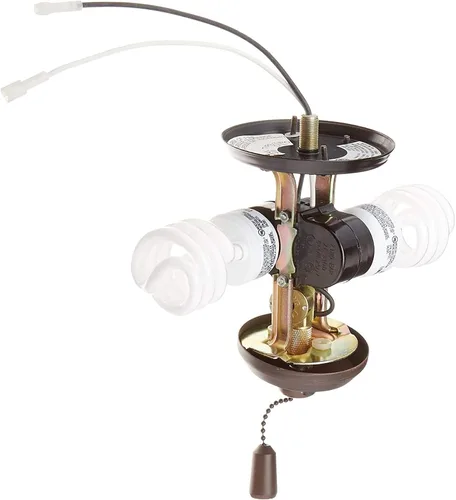Vista 3 de Aspen Creative 21327-08-1 - Lámpara de ventilador de techo ZE-310D/ZE-357.6 ft con interruptor de cadena de níquel, soporte de lámpara E27