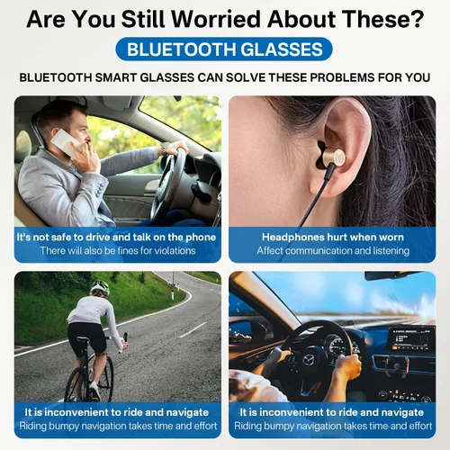 Vista 11 de Gafas inteligentes con audio Bluetooth de oreja abierta y filtrado Negro
