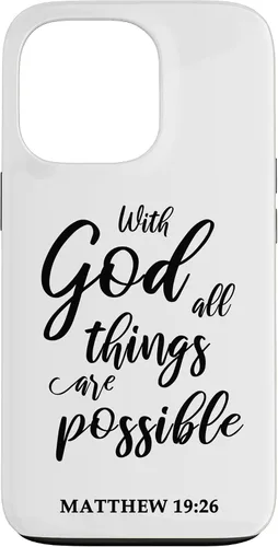 Vista 10 de Christian Message Faith Jesus Matthew 19:26 Case for iPhone 17
