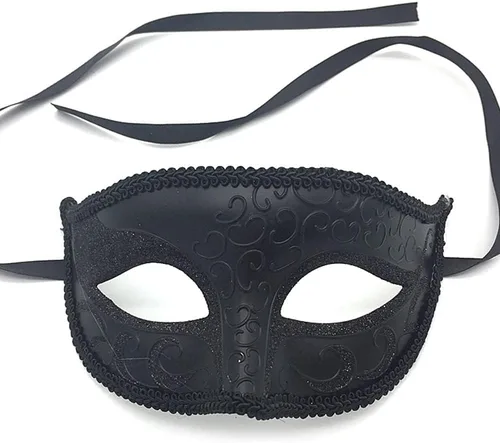 Vista 6 de Magnífica máscara de mascarada veneciana Mardi Gras para mujer, máscara de metal para fiesta