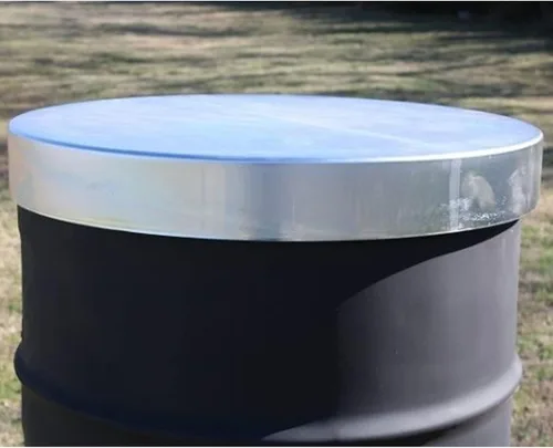 Vista 3 de Boss Buck Tapa de acero galvanizado sin cordones de 55 galones de profundidad de 3 pulgadas de profundidad, 9 libras, para alimentador de juegos, se