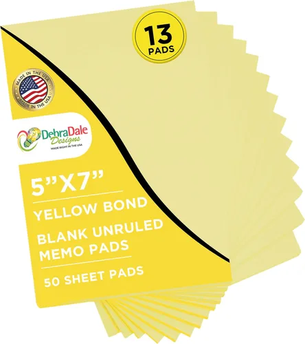Vista 11 de Debra Dale Designs - Bloc de notas blanco de 5 × 7 – 13 blocs de notas sin rayas con respaldo de aglomerado – Bloc de notas duradero para el trabajo