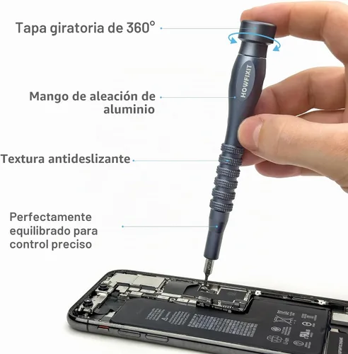 Vista 3 de HowFixit PRO MAX - Juego de destornilladores de precisión 106 en 1 para iPhone, Smartphone, MacBook, laptop, tableta, cámara, interruptor, PS5