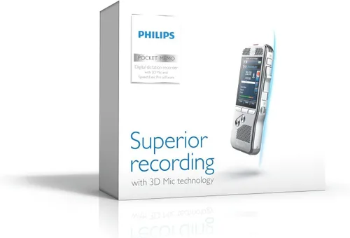 Vista 5 de Philips Memo digital profesional de bolsillo DPM-8000 con software Cradle y Speechexec Pro