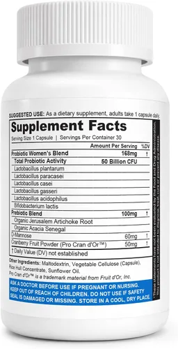 Vista 2 de NutraBlast Probióticos vaginales para mujeres 50 mil millones de UFC, 6