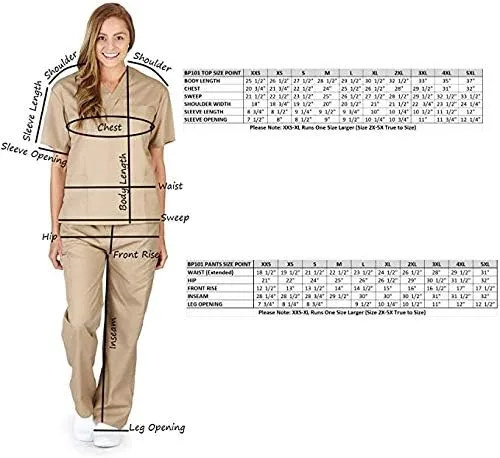 Vista 6 de Natural Uniforms Conjunto de ropa quirúrgica para mujer, camisetas y pantalones médicos, paquete de 2
