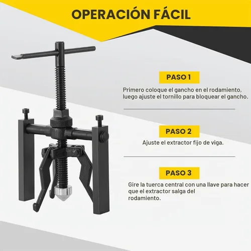 Vista 5 de Juego de extractores de rodamientos interiores de 3 mandíbulas