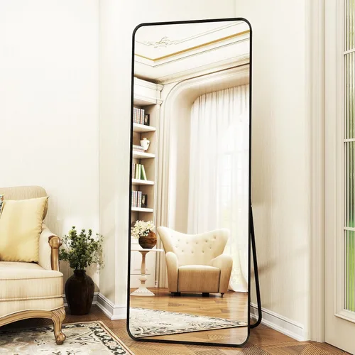 Vista 14 de XRAMFY Espejo rectangular de cuerpo completo de 56 x 21 pulgadas, con soporte para colgar en la pared, para dormitorio, sala de estar, dormitorio