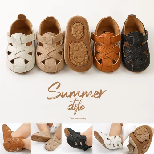 Vista 2 de Sandalias de verano unisex para bebés y niñas, suela de goma antideslizante suave de primera calidad, zapatos para caminar en la playa al aire libre